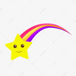 手绘卡通大眼睛星星彩虹素材图片免费下载千库网