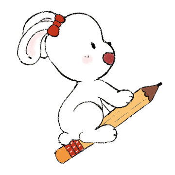 可爱卡通简笔画小白兔设计模板下载设计素材素材下的动物素材设计模板