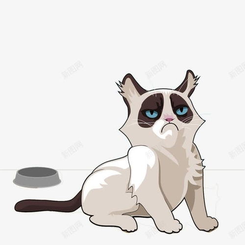 一只卡通猫创意素材卡通碗素材