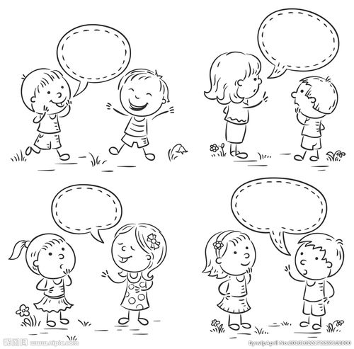 卡通简笔画儿童对话框图片