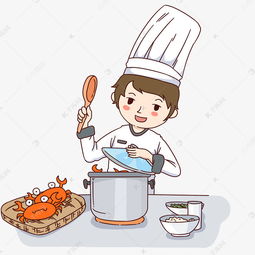 手绘高级厨师螃蟹插画素材图片免费下载高清psd千库网图片编号11206280