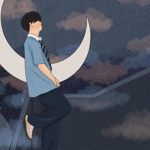 插画意境情侣头像砰砰在左边,你在砰砰里