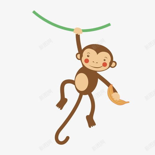 卡通猴子爬树免费下载页面网页平面电商创意素材卡通香蕉素材