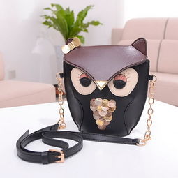 凑单colorscissor彩色剪刀owlcrossbodybag女士斜挎复古猫头鹰迷你包包海淘