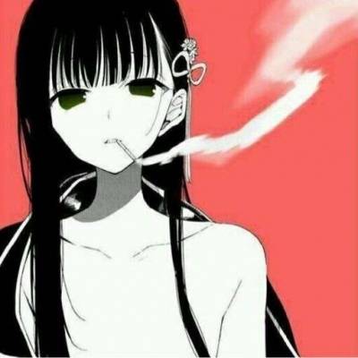 女头动漫高冷侧脸抽烟超酷傲娇吸烟动漫图