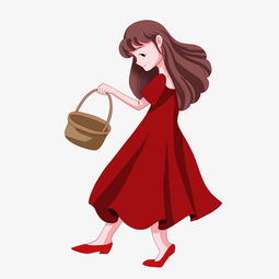 动漫头像卡通女生真人红衣