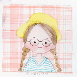 手绘卡通头像小头像水彩插画水彩人物