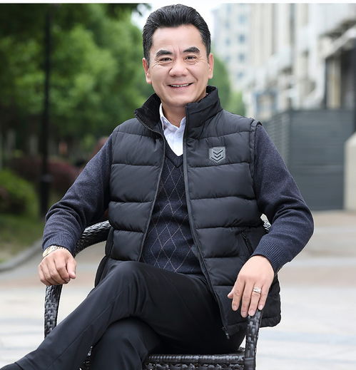 爸爸装秋冬季中老年人马甲男加厚背心中年男士马夹外套羽绒棉坎肩