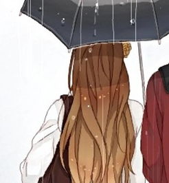 求另一张情侣头像图片一个男孩为女孩撑伞男孩的半身淋湿了背面卡通
