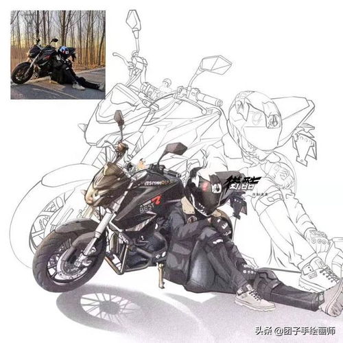 爱玩一组机车摩托车成熟男人帅气男人文艺男人漫画头像
