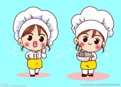 卡通美女厨师图片