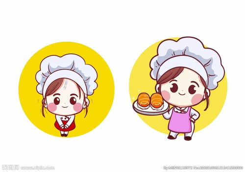 卡通美女厨师图片