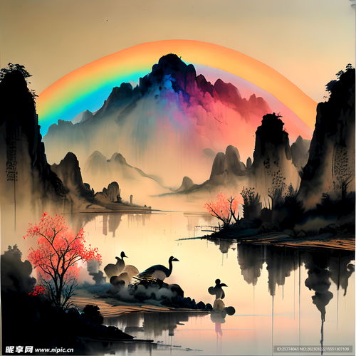 国潮山水画设计图