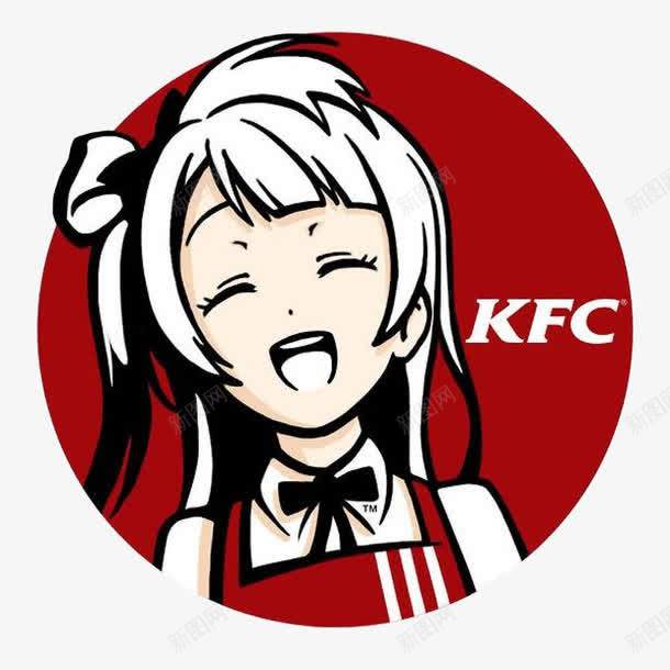 卡通美女圆形肯德基标志设计图片免费下载页面网页平面电商创意素材美国素材