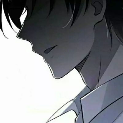 动漫黑白男生头像伤感