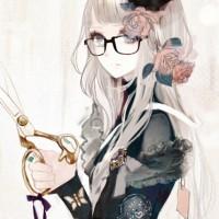 动漫戴眼镜女头