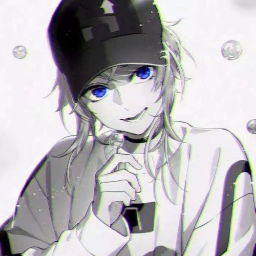 动漫男生头像你看,拜拜,两个字像不像四个烤串
