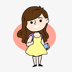 可爱人物开学女学生插画图片素材其他格式下载动漫人物大全