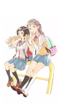 动漫壁纸少女闺蜜吃货甜食