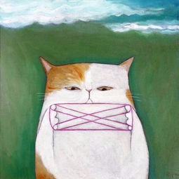 微信一对卡通猫的头像,一张猫捧着绳子,一张好像是猫准备挑绳子,这是捧着绳子那张,求另一卡通猫的图片
