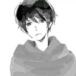 动漫男头黑白