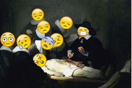手机表情恶搞名画人物被贴笑脸哭脸
