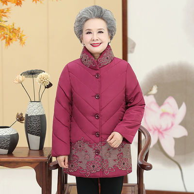 中老年人棉衣女冬装妈妈装棉服70岁奶奶加绒加厚外套老人太太棉袄