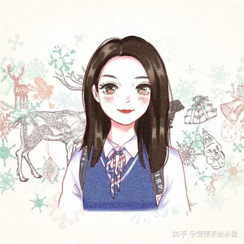手绘人物手绘头像女生情侣手绘头像卡通呆萌一对手绘头像女可爱
