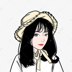 手绘卡通美女头像插画素材图片免费下载千库网