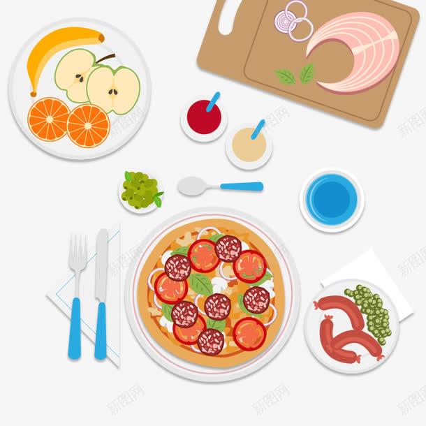 卡通菜肴西点西餐食物元素免抠png设计图片免费下载页面网页平面电商创意素材火腿肠素材