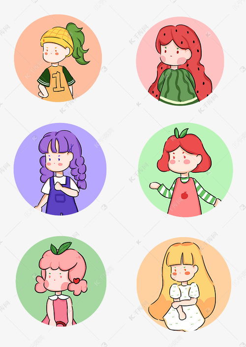 夏日水果拟人女孩卡通创意头像套图素材图片免费下载千库网