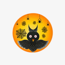 万圣节猫头鹰蜘蛛网恐怖手绘插图图片素材其他格式下载动漫人物大全