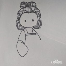 怎么画一位唐朝宫廷穿汉服的女子卡通简笔画