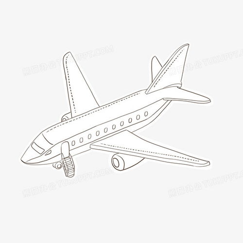 卡通简约清新白色描边飞机元素png图片素材免费下载飞机png30003000像素熊猫办公