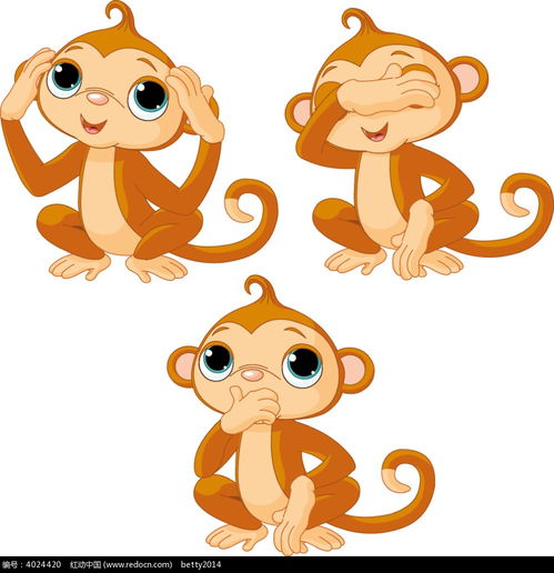 可爱大眼睛小猴子动物插画eps素材免费下载红动网