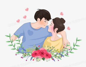 七夕情人节之手绘卡通情侣png图片素材免费下载psd格式熊猫办公
