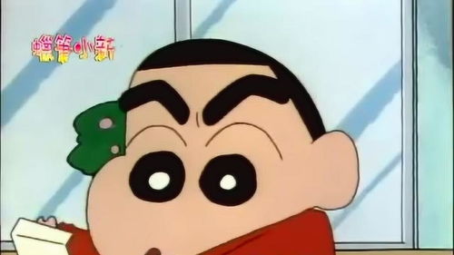蜡笔小新小新居然还会自己设计动感超人的画像,好玩