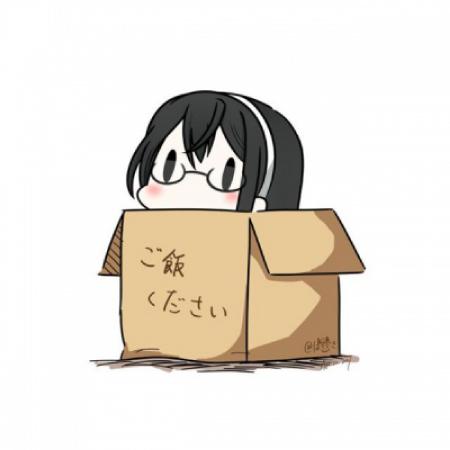 在箱子里的女孩动漫头像,萌萌的小卡通女头像