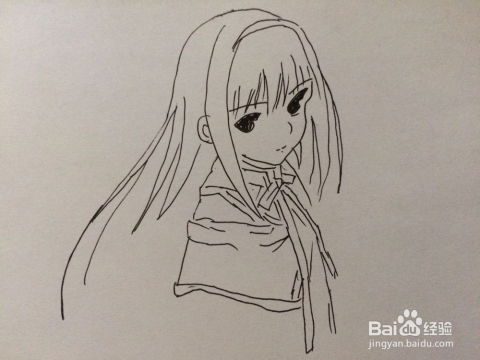 可爱女孩卡通动漫简笔画法