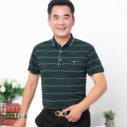 2018夏季新款简约时尚中老年气质男装短袖t恤