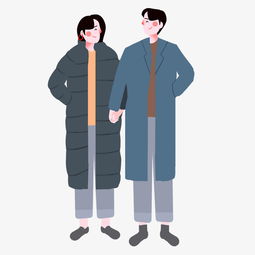 情人节冬季卡通手绘手牵手的情侣图片素材其他格式下载动漫人物大全
