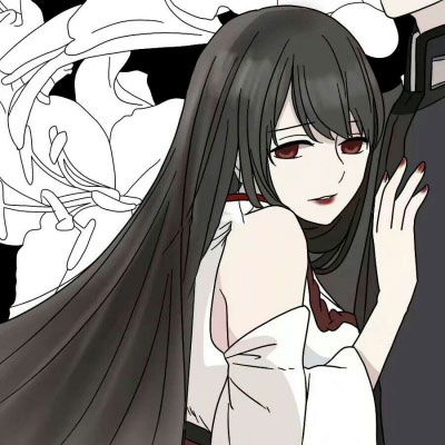 黑暗冷酷动漫情侣头像一左一右扎女孩的小辫子