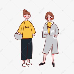 手绘卡通矢量简约3.8女生节时尚春季女生穿搭素材图片免费下载高清psd千库网图片编号11844731