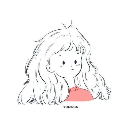 小清新简笔画女孩头像