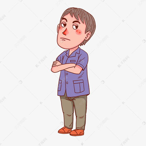 卡通郁闷中年大叔素材图片免费下载千库网