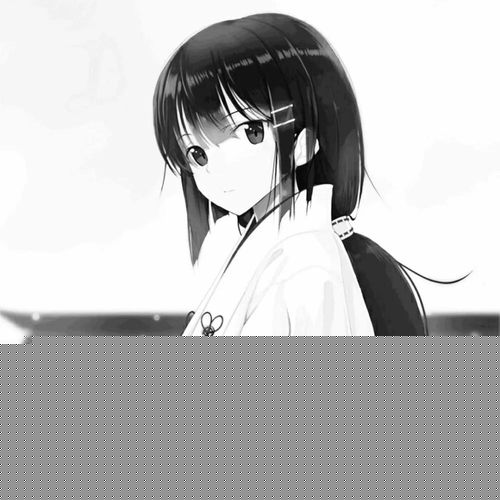动漫女头黑白女生头像