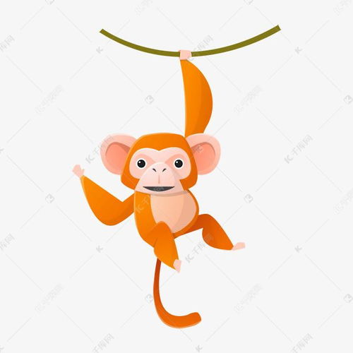 卡通剪纸风格的猴子素材图片免费下载千库网