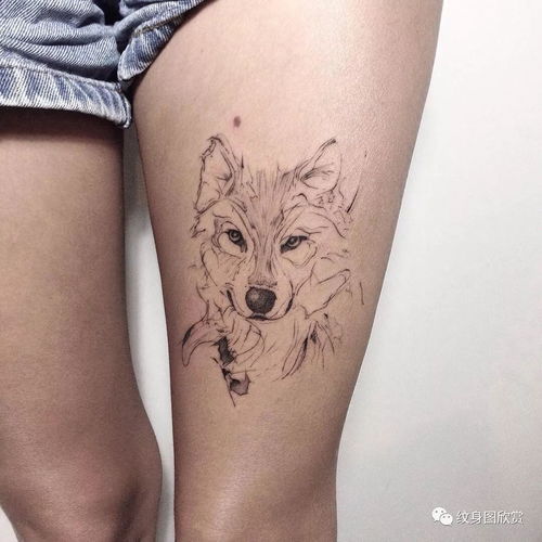 动物纹身美女大腿纹身图片
