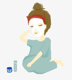 美容手绘q版敷面膜免抠图图片素材psb格式下载动漫人物大全