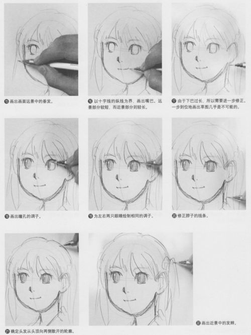 绘画技能干货素描动漫女性人物头部的画法